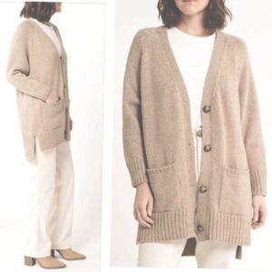 Autumn Cashmere Luxe Cashmere Wool Blend Grandpa V-neck Cardigan Size M